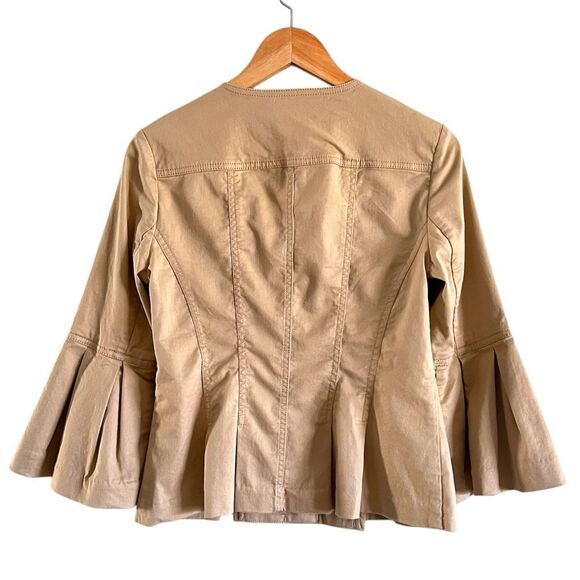 Zara Cropped Bell Sleeve Khaki Jacket - Picture 2 of 9